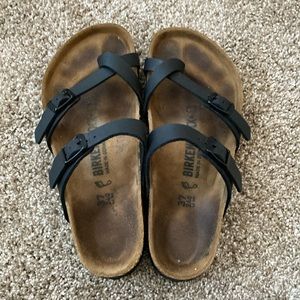 Birkenstock Mayari black leather sandals, size 37